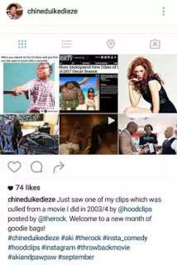 Photos: Comic Actor, Aki, Gushes About The Rock Sharing His Hilarious Clip